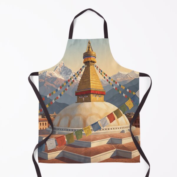 Item preview, Kathmandu Nepal Vintage Travel Poster – Boudhanath Stupa & Himalayan Art designed and sold by Bomax121.