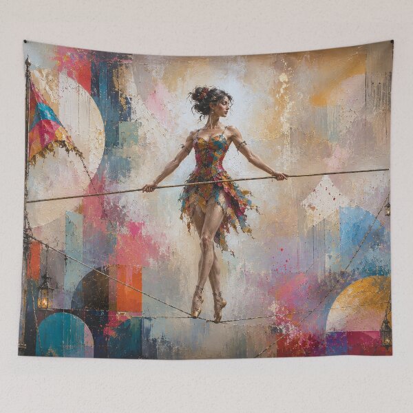 Item preview, Tightrope walker painting designed and sold by GalleryKauffeld.