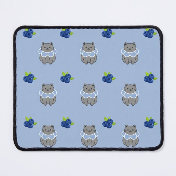 Item preview, Cute Gray Cat and Blueberries Seamless Pattern designed and sold by Wawa5656.
