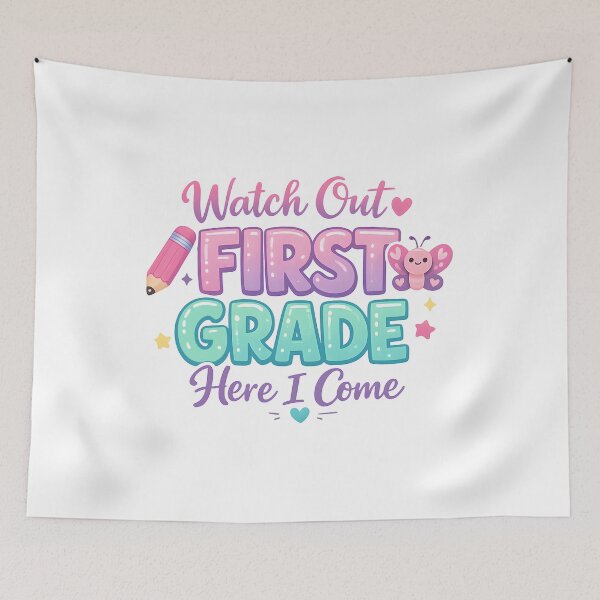 Item preview, Watch Out First Grade Here I Come – Kawaii Pastel Girls Back to School Gift  designed and sold by Artycom.