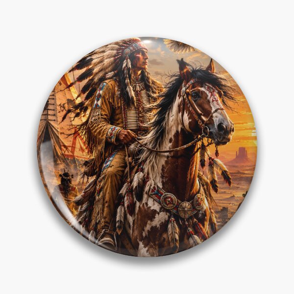 Item preview, Native American Warrior at Sunset designed and sold by RabeART.