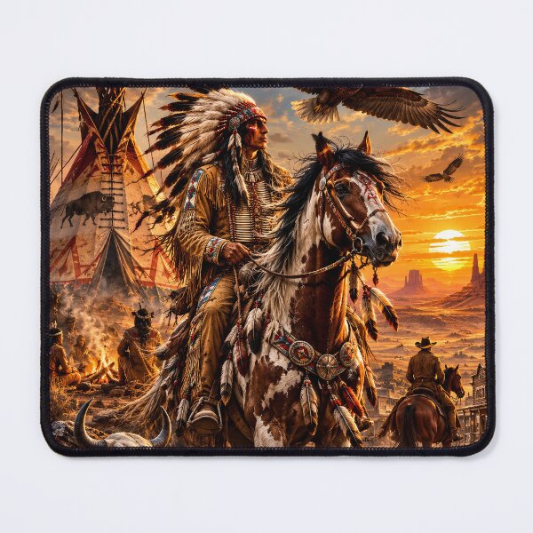 Item preview, Native American Warrior at Sunset designed and sold by RabeART.