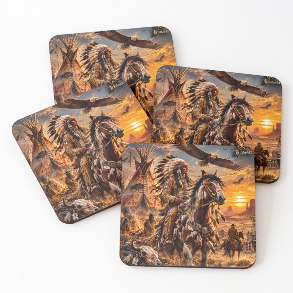 Item preview, Native American Warrior at Sunset designed and sold by RabeART.