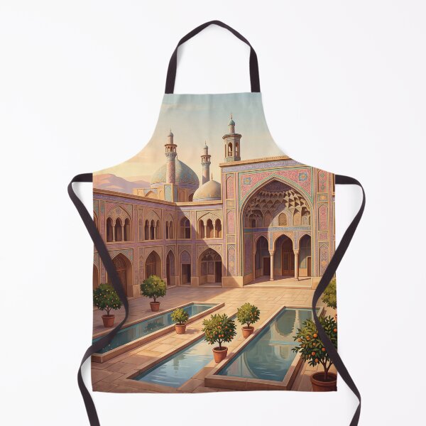Item preview, Shiraz Iran Vintage Travel Poster – Pink Mosque & Persian Courtyard Art designed and sold by Bomax121.
