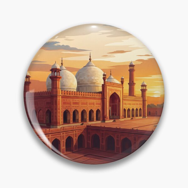 Item preview, Lahore Pakistan Vintage Travel Poster – Badshahi Mosque & Mughal Architecture Art designed and sold by Bomax121.