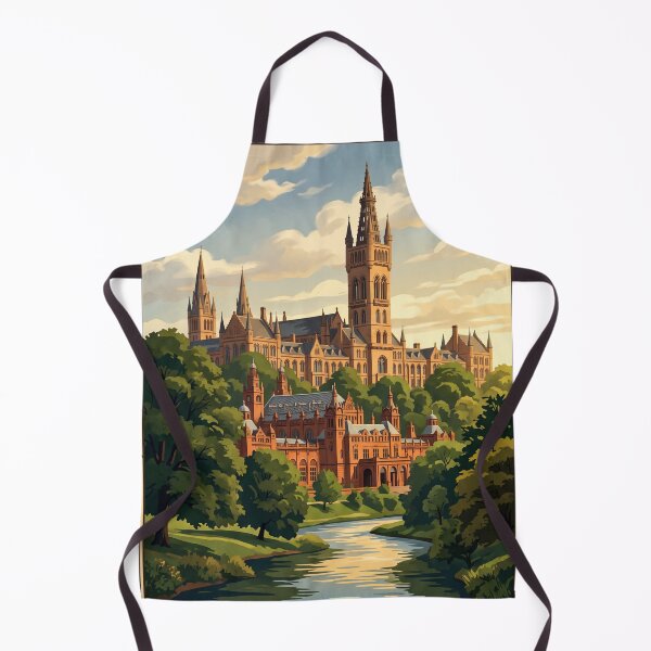 Item preview, Glasgow Scotland Vintage Travel Poster – University of Glasgow & River Kelvin Art designed and sold by Bomax121.