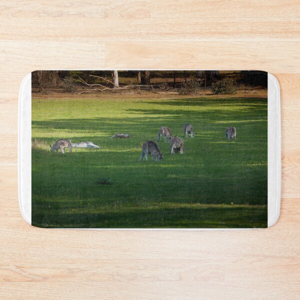 Item preview, Eastern Grey Kangaroos Grazing at Dusk – Fine Art Canvas Print designed and sold by MinzMarchStudio.