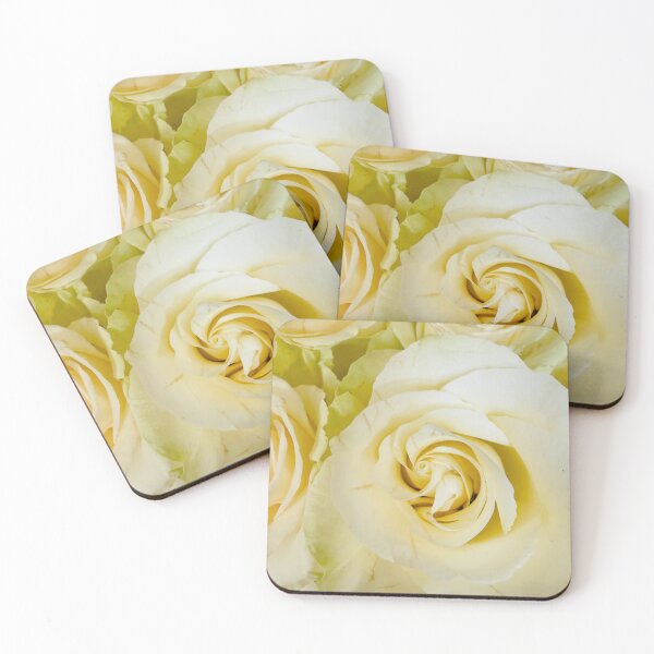Item preview, Soft Cream White and Yellow Rose Macro Botanical Photography designed and sold by BalkanBloomArt.