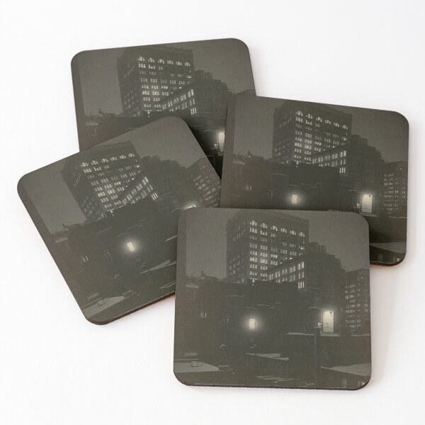 Item preview, From the Back Window, vintage 1915 city lights skyline cityscape fine art black and white photograph print by  Alfred Stieglitz designed and sold by Astrid Arkhangelsky.