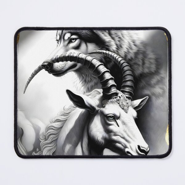 Item preview, Capricorn Sea Goat Wolf Fantasy Art designed and sold by Zodiac Celestial Art.