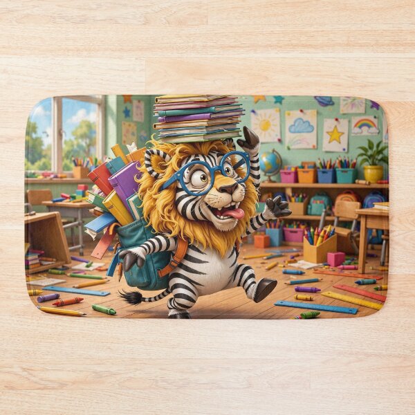 Item preview, The Lion-Zebra Who Was Always Ready for School designed and sold by TreatLLC.