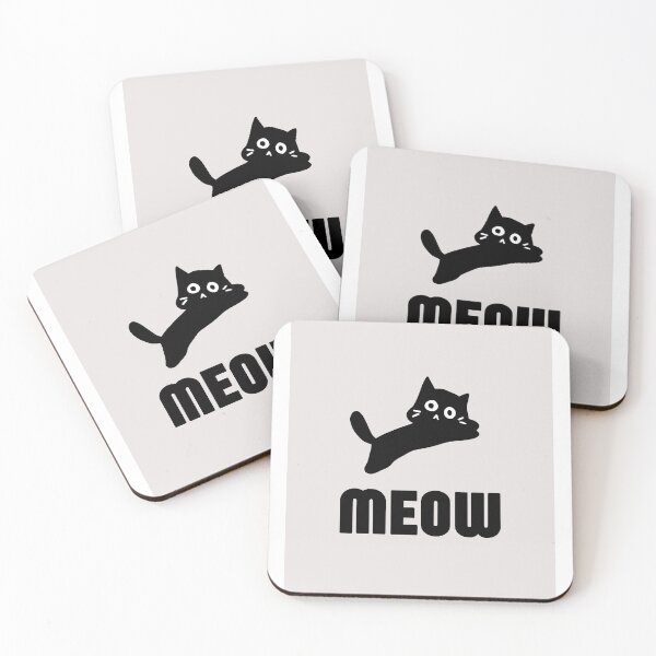 Item preview, Cute Black Cat Meow Minimalist Design designed and sold by SALHA STUDIO.