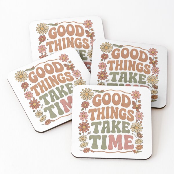 Item preview, Good Things Take Time Vintage 70s Retro Floral Quote Aesthetic designed and sold by Rehnair.