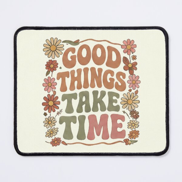 Item preview, Good Things Take Time Vintage 70s Retro Floral Quote Aesthetic designed and sold by Rehnair.