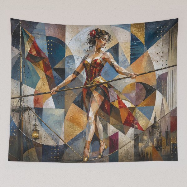 Item preview, Tightrope walker painting designed and sold by GalleryKauffeld.