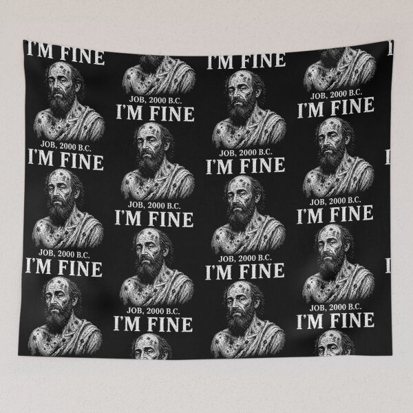 Item preview, I'm Fine Job 2000 B.C. Funny Biblical Meme Vintage designed and sold by ViniBall.