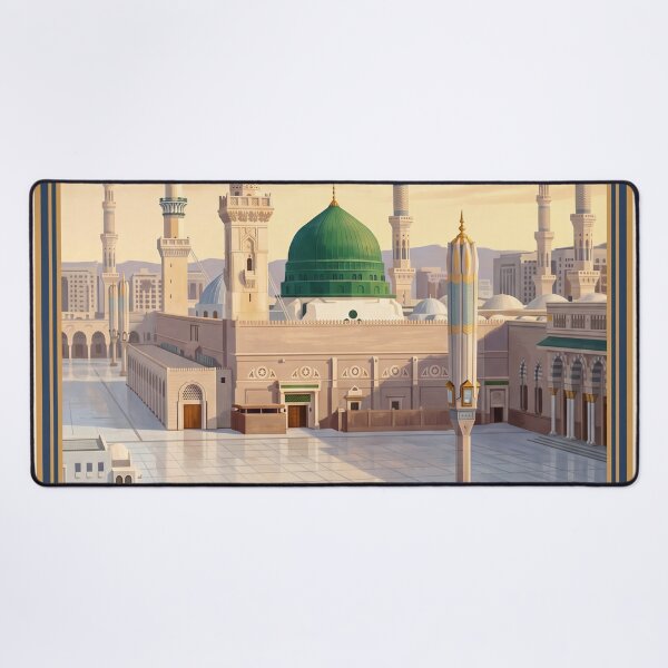 Item preview, Medina Saudi Arabia Vintage Travel Poster – Prophet’s Mosque & Green Dome Art designed and sold by Bomax121.