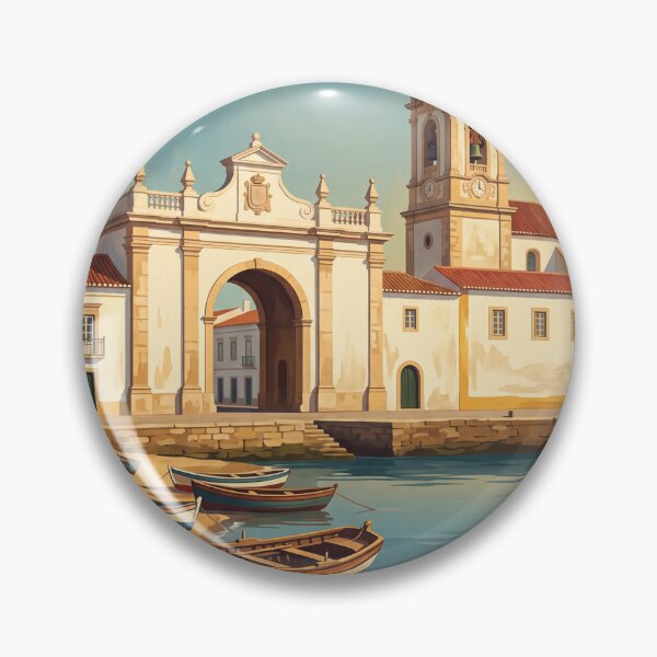 Item preview, Faro Algarve Portugal Vintage Travel Poster – Old Town Arch & Waterfront Art designed and sold by Bomax121.