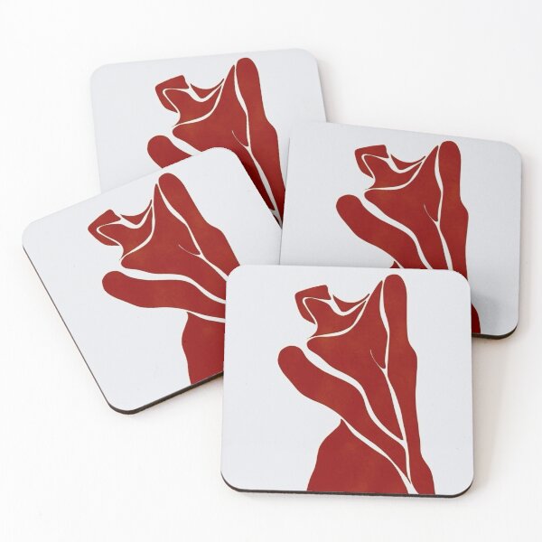 Item preview, Minimal Red Abstract Figure | Modern Scandinavian Wall Art designed and sold by potraitsbyana.