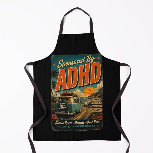 Item preview, Sponsored By ADHD – Funny Road Trip Retro Vintage Camper Van Design designed and sold by EverclearDesign.