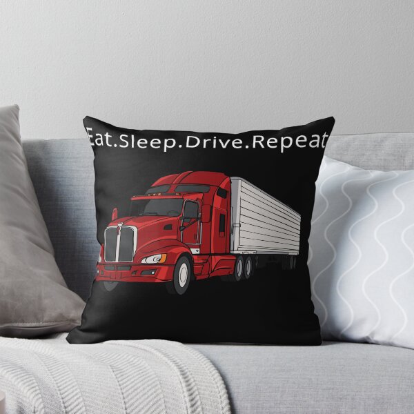 Aperçu de l'œuvre Manger. Dormir. Conduire. Recommencer. Cadeaux humoristiques pour chauffeurs routiers créée et vendue par FreedomHauler.