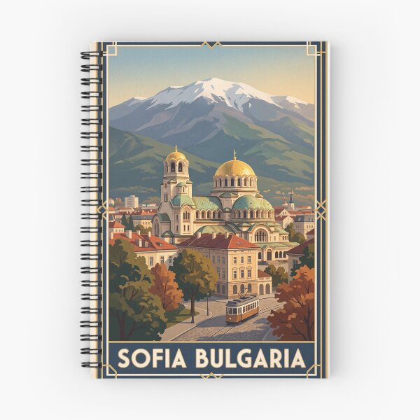 Item preview, Sofia Bulgaria Vintage Travel Poster – Alexander Nevsky Cathedral & Vitosha Art designed and sold by Bomax121.