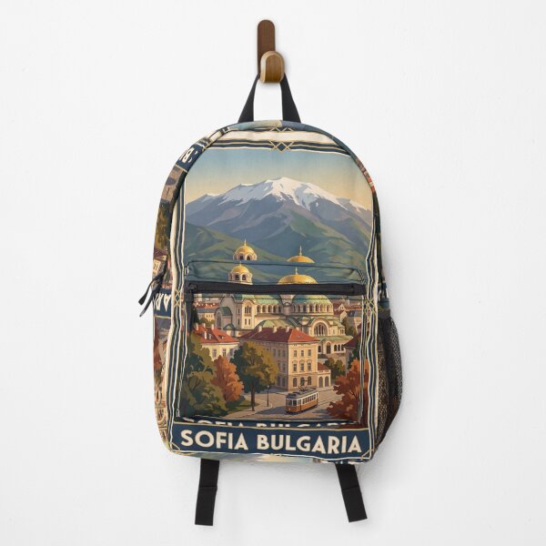 Item preview, Sofia Bulgaria Vintage Travel Poster – Alexander Nevsky Cathedral & Vitosha Art designed and sold by Bomax121.