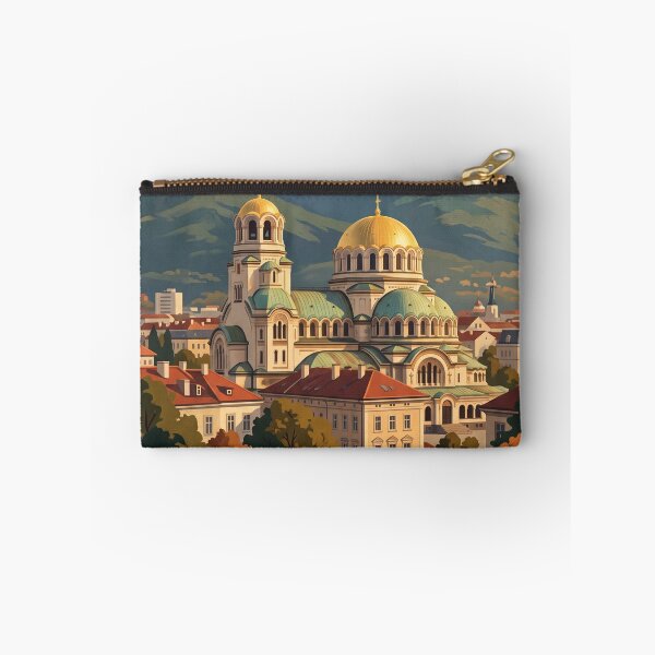 Item preview, Sofia Bulgaria Vintage Travel Poster – Alexander Nevsky Cathedral & Vitosha Art designed and sold by Bomax121.