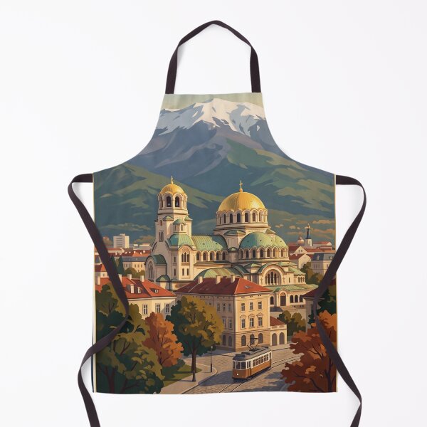 Item preview, Sofia Bulgaria Vintage Travel Poster – Alexander Nevsky Cathedral & Vitosha Art designed and sold by Bomax121.
