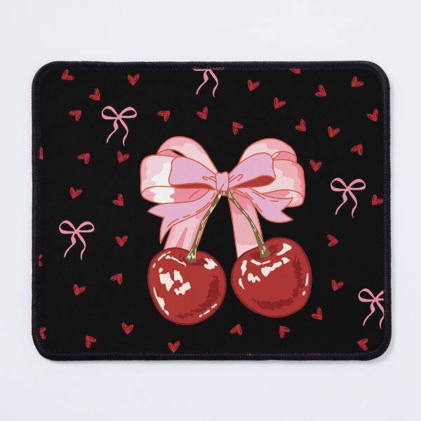 Item preview, Cute Coquette Cherry with Pink Ribbon Bow designed and sold by PMSNshop.