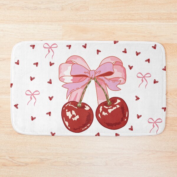 Item preview, Cute Coquette Cherry with Pink Ribbon Bow designed and sold by PMSNshop.