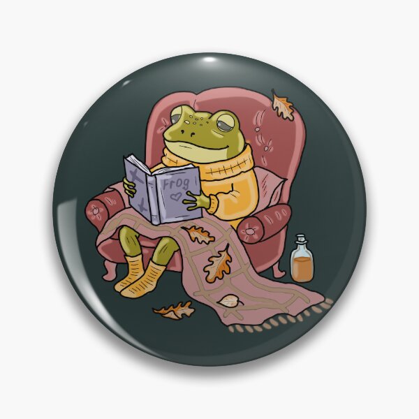 Item preview, Frog Reading Book Autumn Cottagecore Aesthetic designed and sold by LeshanArt.