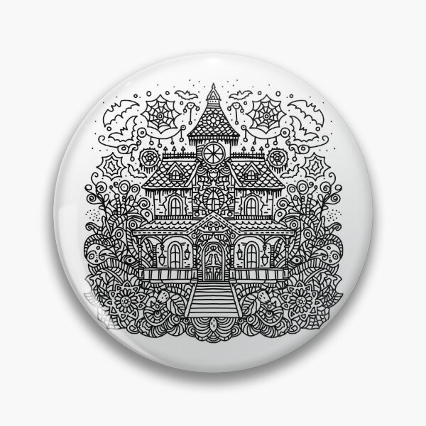 Item preview, Coloring Book Haunted House Mandala designed and sold by HRSCreates.