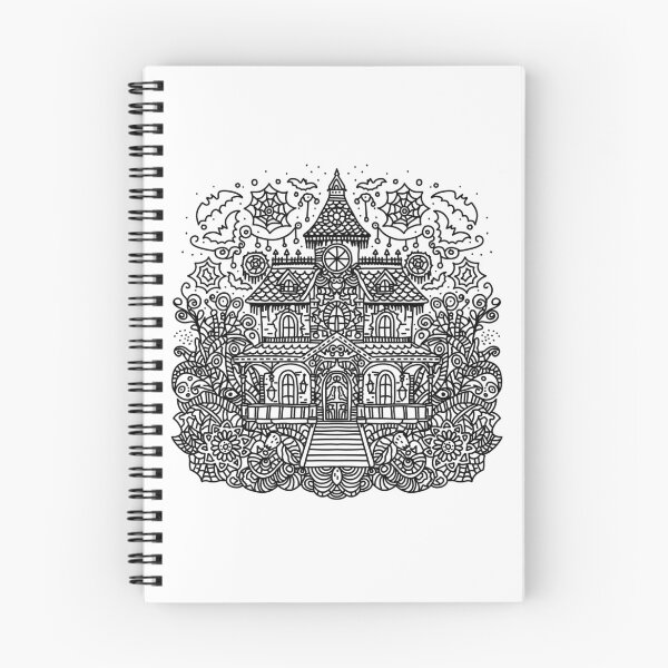 Artikelvorschau, Malbuch Spukhaus Mandala entworfen und verkauft von HRSCreates.