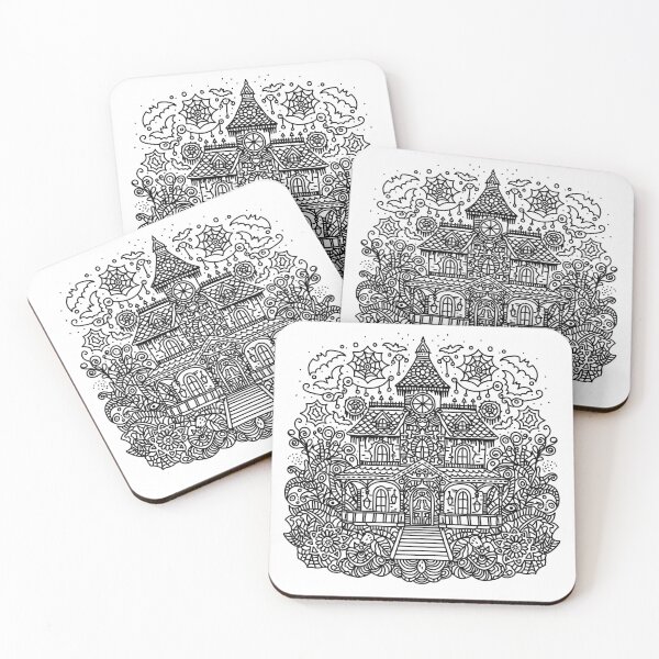 Item preview, Coloring Book Haunted House Mandala designed and sold by HRSCreates.