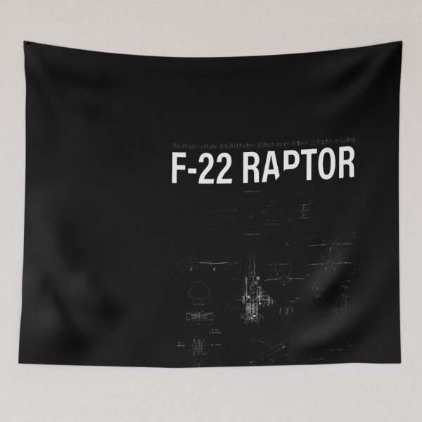 Item preview, F-22 Raptor (White Stencil-No Background) designed and sold by DeBrainstore.