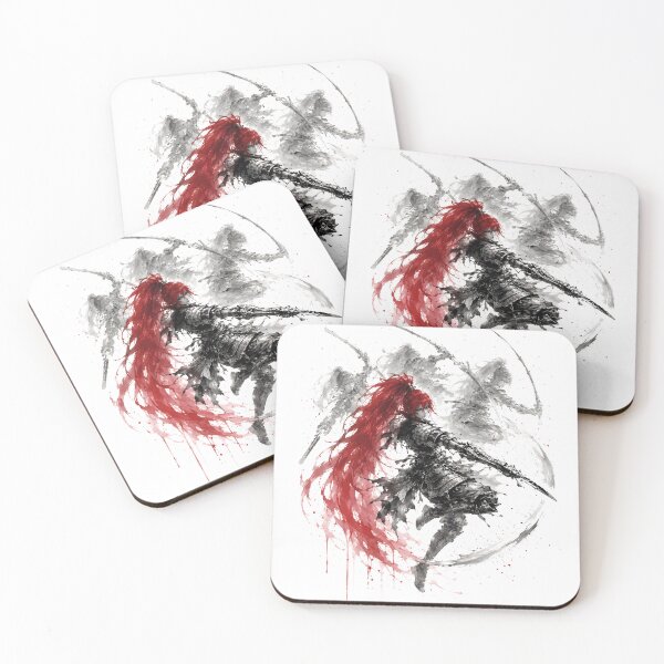 Item preview, Crimson Haired Female Sword Warrior Ink Art designed and sold by MouradStudio.