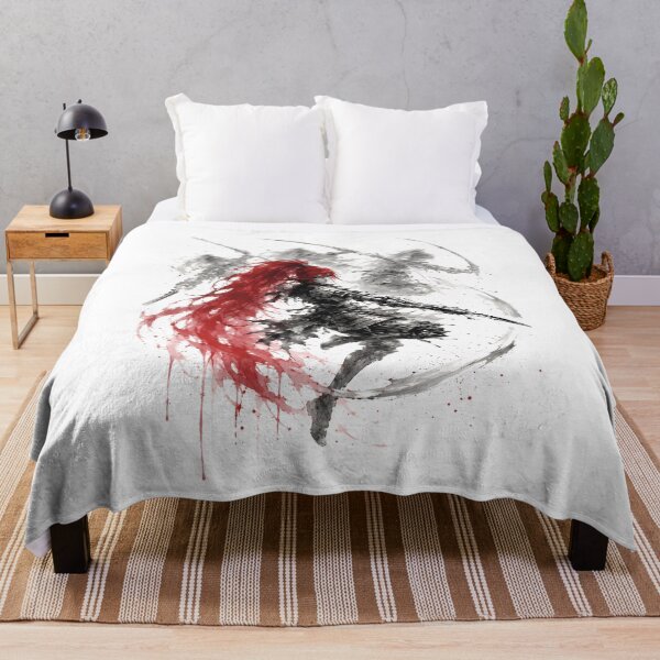 Item preview, Crimson Haired Female Sword Warrior Ink Art designed and sold by MouradStudio.