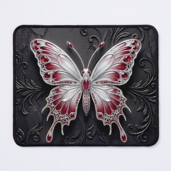 Item preview, Red and White Gothic Butterfly on Black Aesthetic Background designed and sold by LuisWorks.