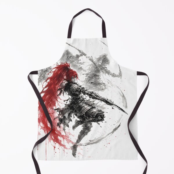 Item preview, Crimson Haired Female Sword Warrior Ink Art designed and sold by MouradStudio.