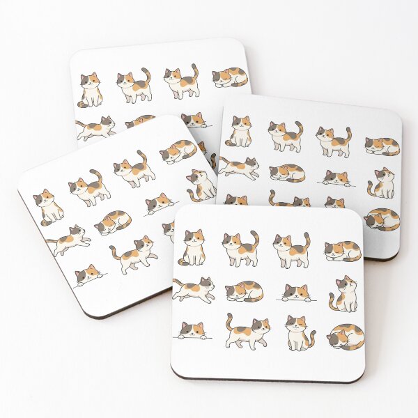 Item preview, Cute Calico Cat Collection Cute Kitten Poses Pastel Aesthetic designed and sold by Rehnair.