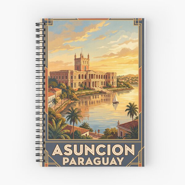 Item preview, Asuncion Paraguay Vintage Travel Poster – Palacio de los Lopez & River Art designed and sold by Bomax121.