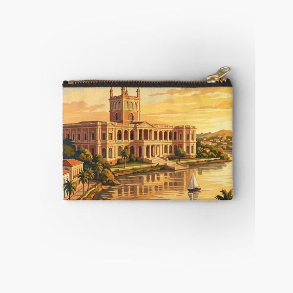 Item preview, Asuncion Paraguay Vintage Travel Poster – Palacio de los Lopez & River Art designed and sold by Bomax121.