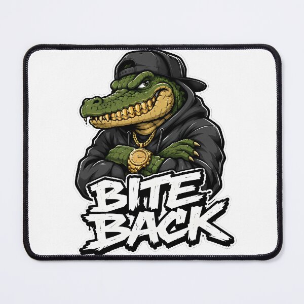 Item preview, BITE BACK Crocodile Streetwear Cartoon | Gold Grillz Urban Graphic designed and sold by Aesthicer.