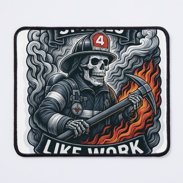 Item preview, Skeleton Firefighter Smells Like Work designed and sold by BrinaandPops.