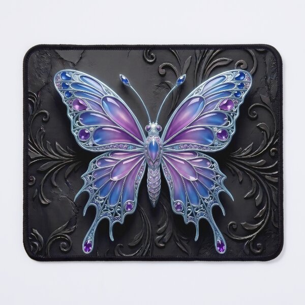 Item preview, Blue and Lilac Gothic Butterfly on Black Aesthetic Background designed and sold by LuisWorks.