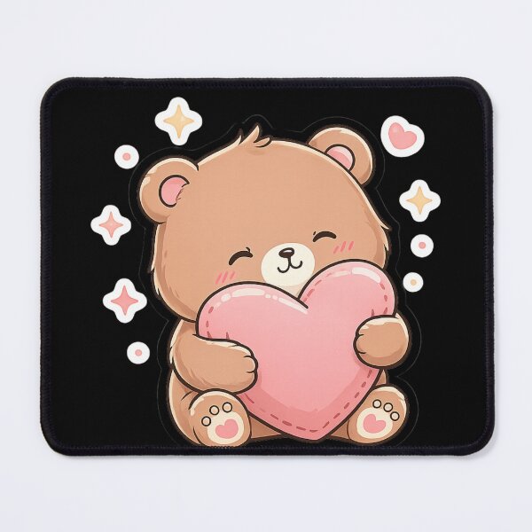 Item preview, Cute Bear Hugging Pink Heart designed and sold by Apexcart.