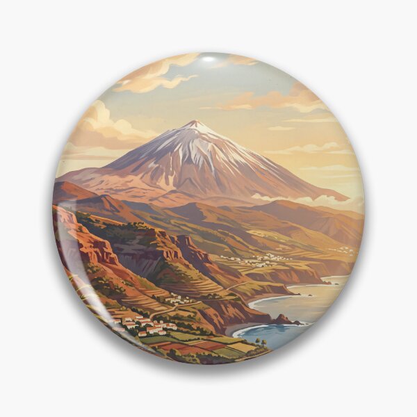 Item preview, Tenerife Canary Islands Vintage Travel Poster – Mount Teide & Atlantic Coast Art designed and sold by Bomax121.