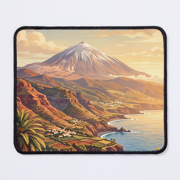 Item preview, Tenerife Canary Islands Vintage Travel Poster – Mount Teide & Atlantic Coast Art designed and sold by Bomax121.