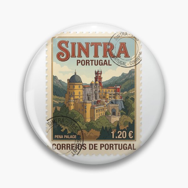 Item preview, Sintra Portugal Pena Palace Vintage Travel Stamp designed and sold by k3rstman1.